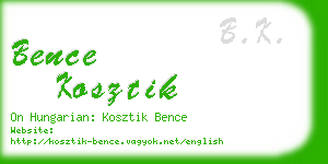 bence kosztik business card